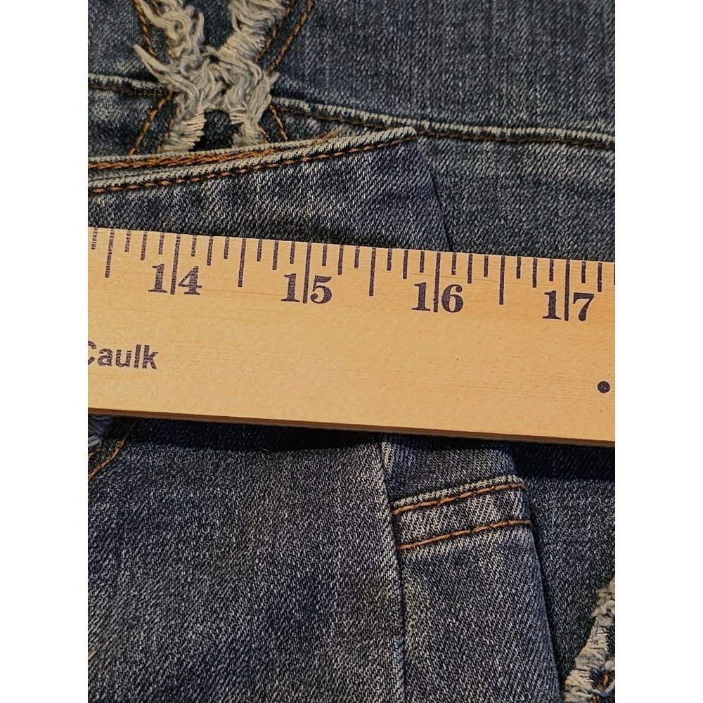 Super Rare Free People Tyler Pieced Denim Fray 13" Wide Flare Jeans Size 30 EUC - Picture 9 of 14